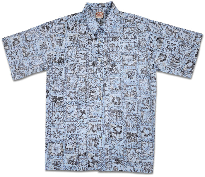 Island Shack Reverse (Slate) Hawaiian Shirts