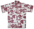 Hibiscus Pareo Reverse (Khaki) Hawaiian Shirts