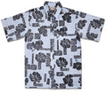 Hibiscus Pareo Reverse (Silver) Hawaiian Shirts