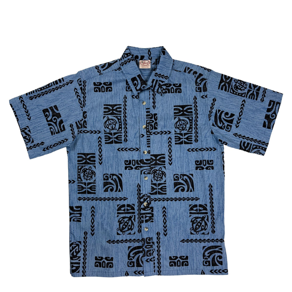 Tribal Honu Reverse (Slate) Hawaiian Shirts