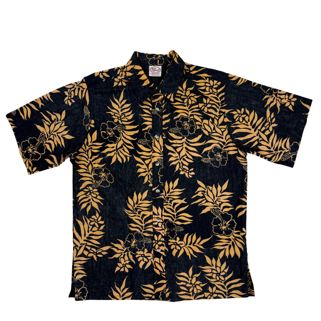 Mini Tahitian Reverse (Black/Gold) Hawaiian Shirts