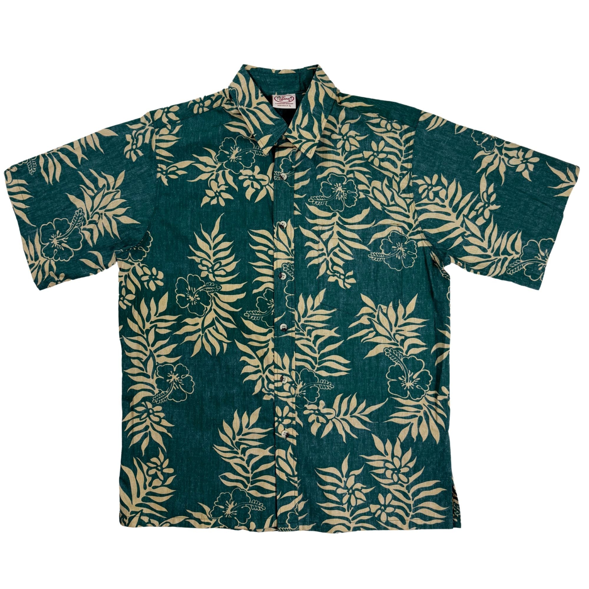 Mini Tahitian Reverse (Green/Gold) Hawaiian Shirts