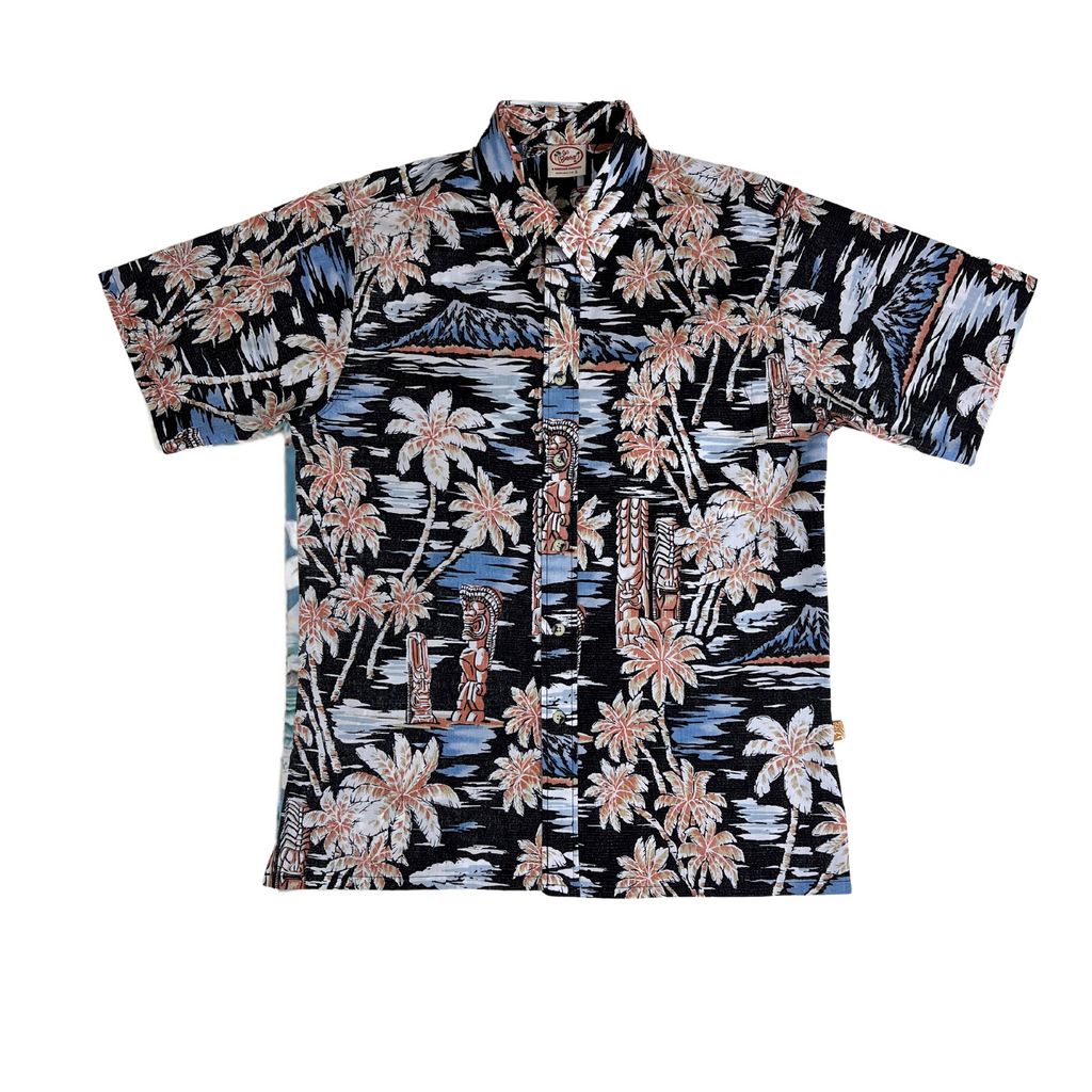 Tiki Sunset Reverse (Black) Hawaiian Shirts