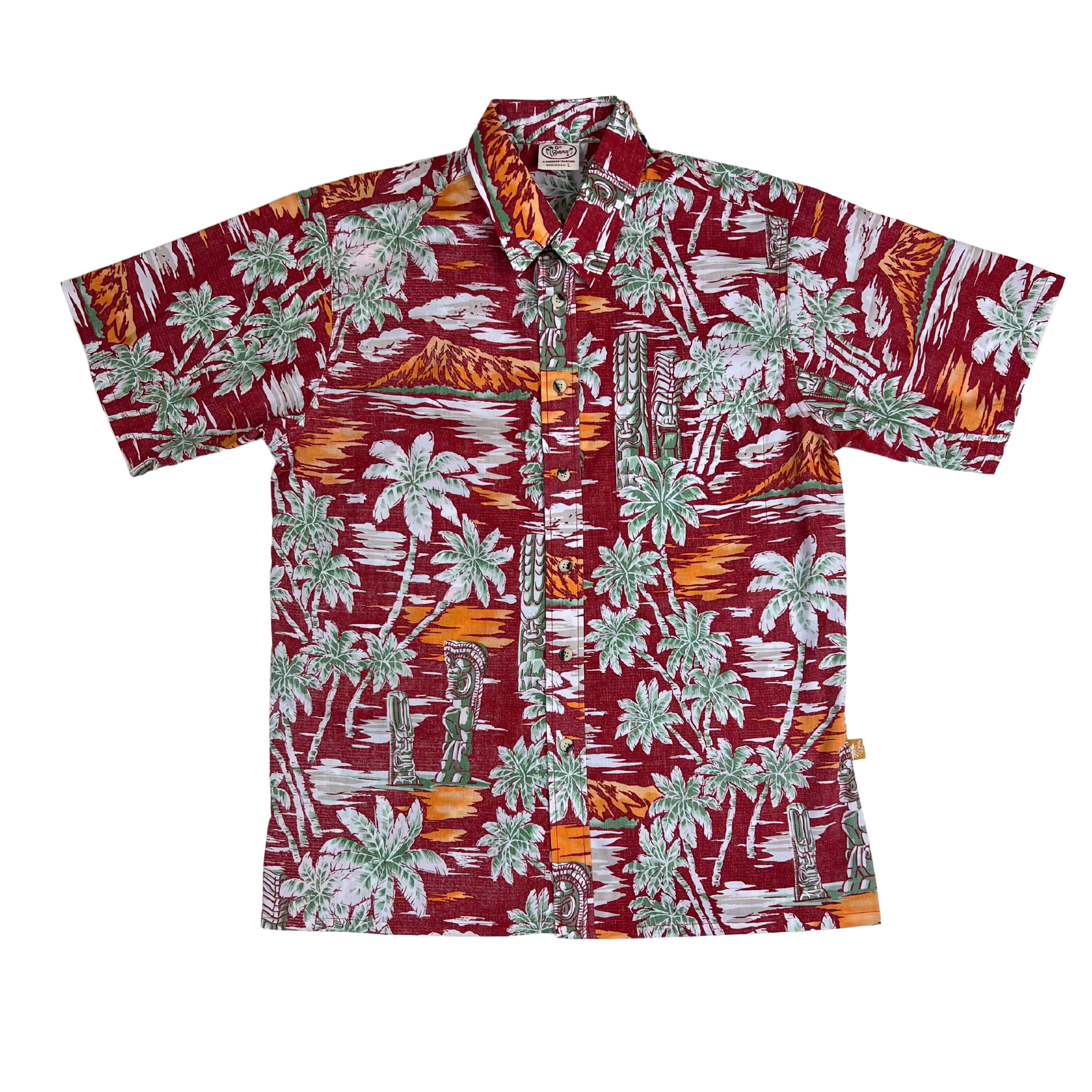 Tiki Sunset Reverse (Red) Hawaiian Shirts