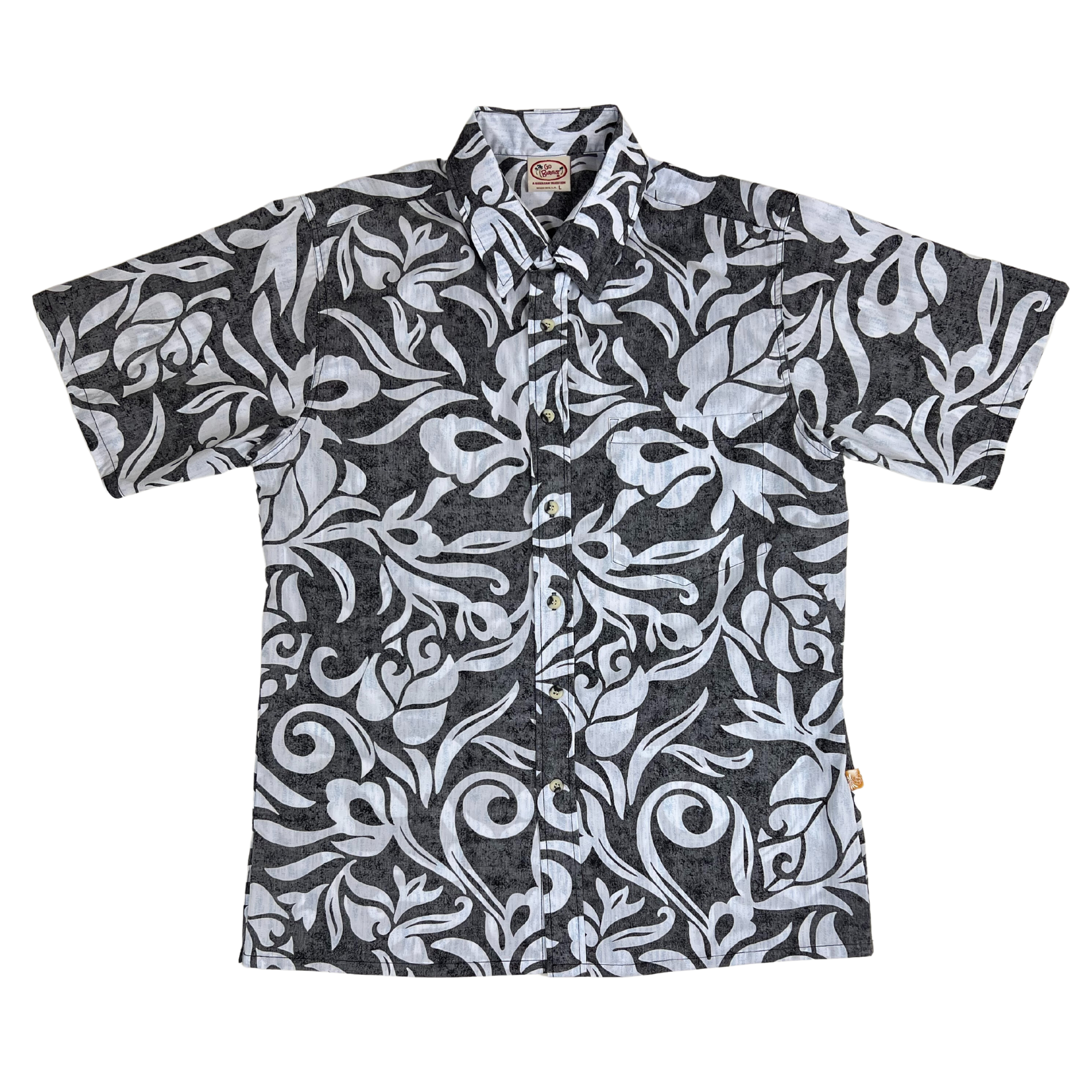 Tahiti Pareo Reverse (Black) Hawaiian Shirts