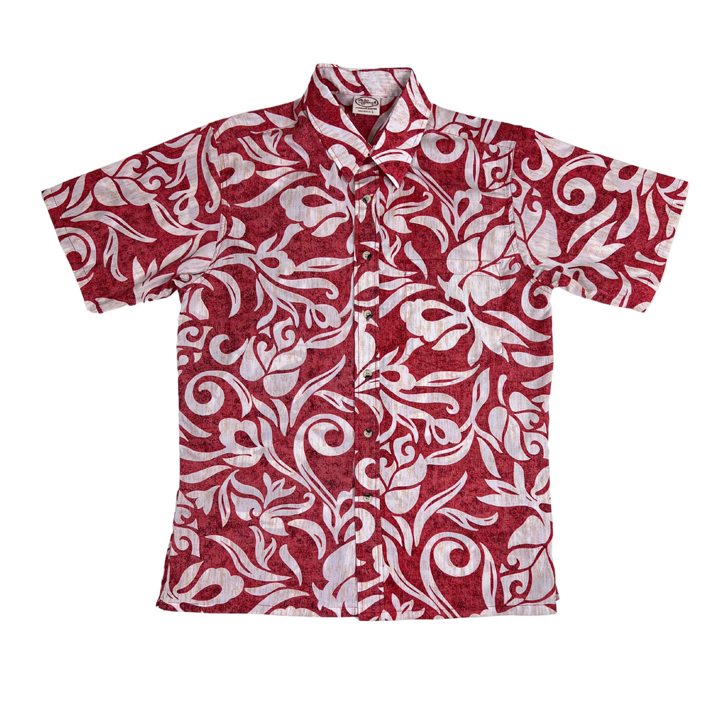 Tahiti Pareo Reverse (Burgundy) Hawaiian Shirts