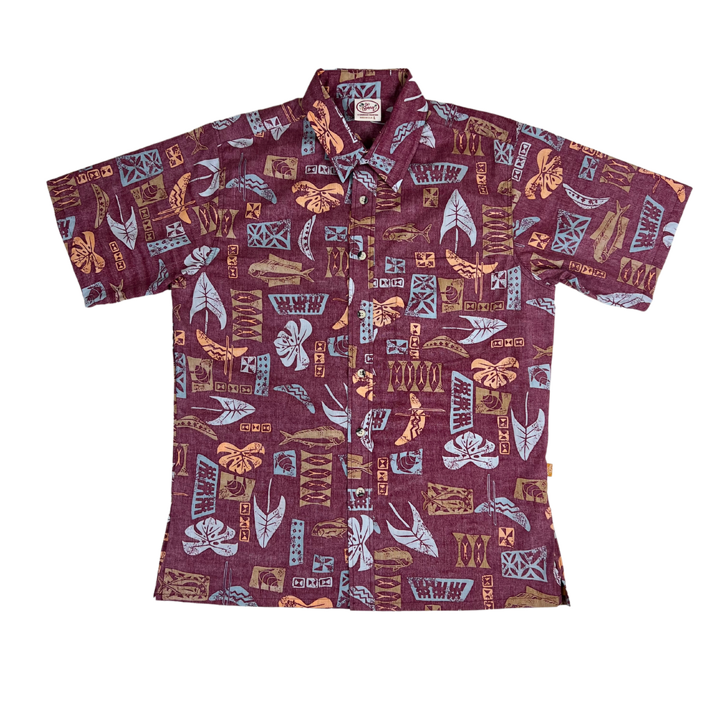 Mahi Mahi Reverse (Burgundy) Hawaiian Shirts