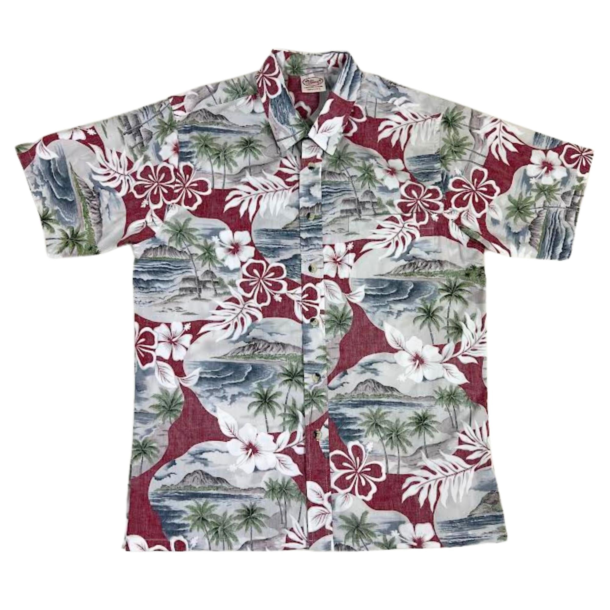 Island Pareo Reverse (Red) Hawaiian Shirts