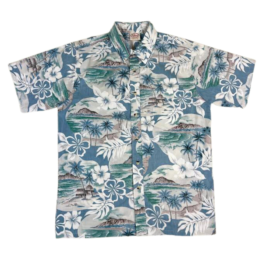 Island Pareo Reverse (Slate) Hawaiian Shirts