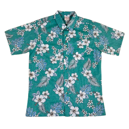 Haole Hibiscus Reverse (Jade) Hawaiian Shirts