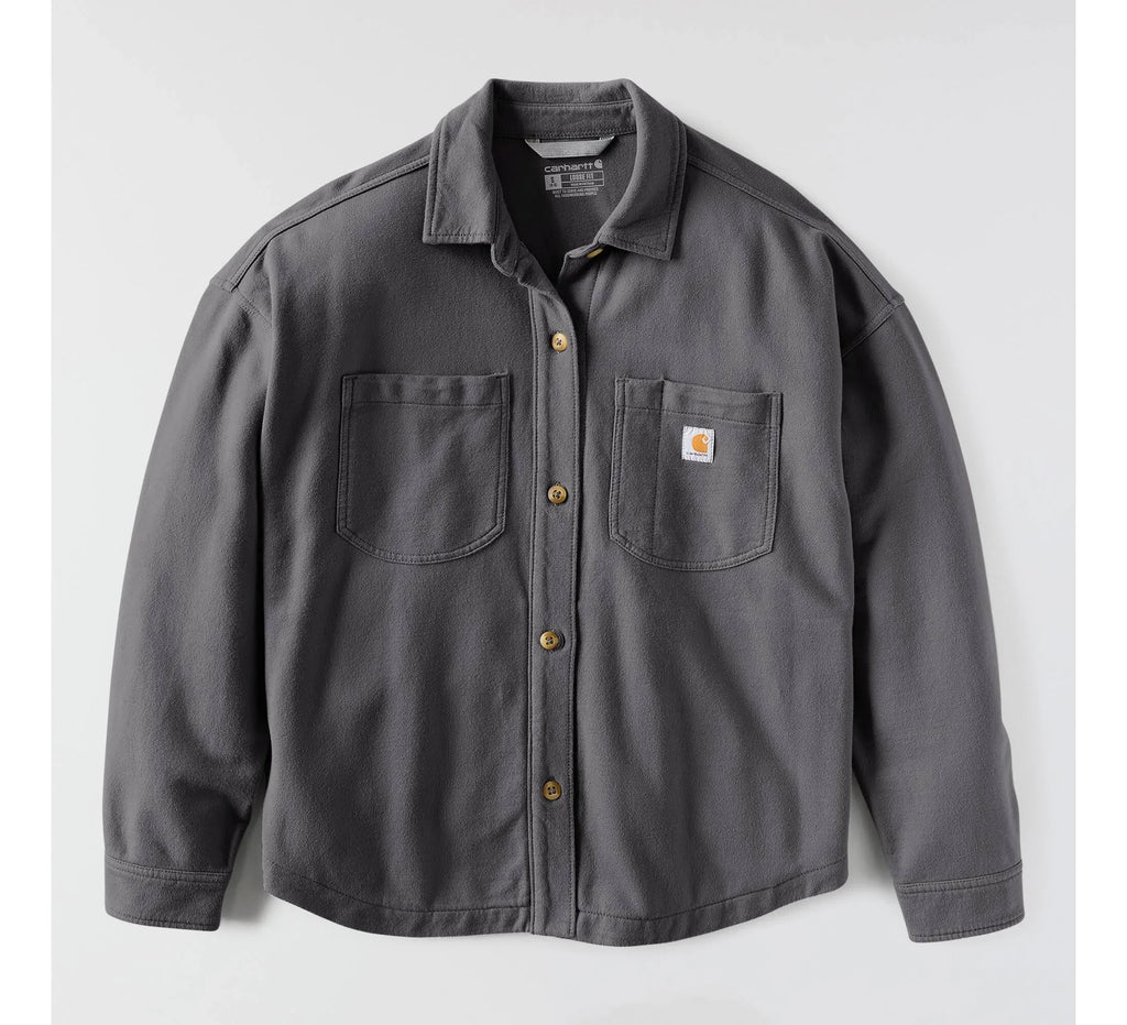 Women's Cotton French Terry Overshirt - Green