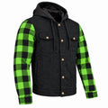 Men's Armored Denim Hooded Jacket - Black/Green