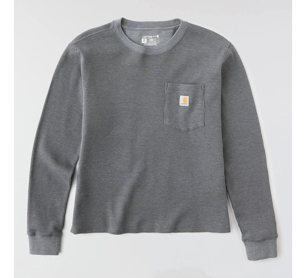 Women's Waffle Knit Long-Sleeve Pocket Tee