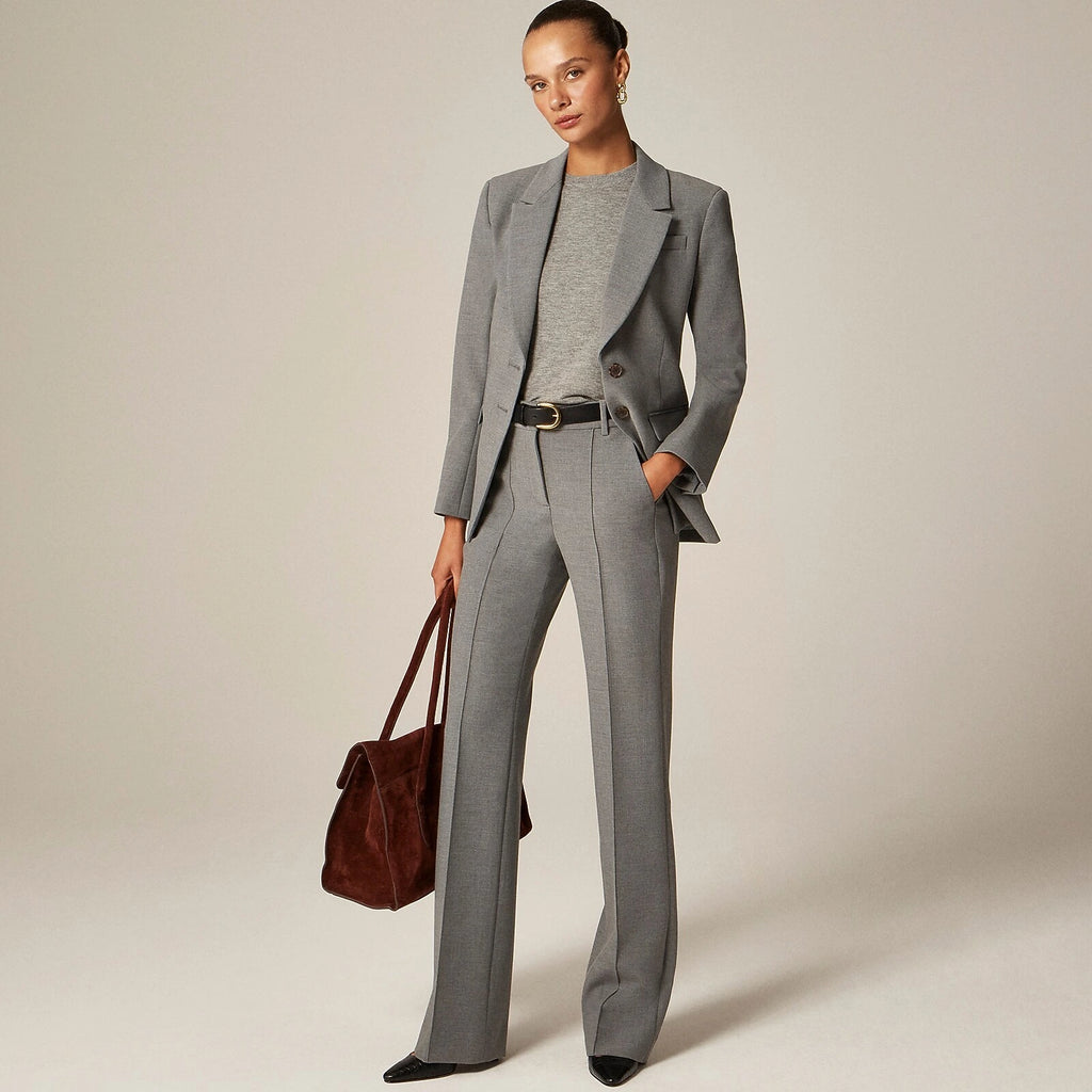 Women's High-Rise Flared Stretch Pants - Gray