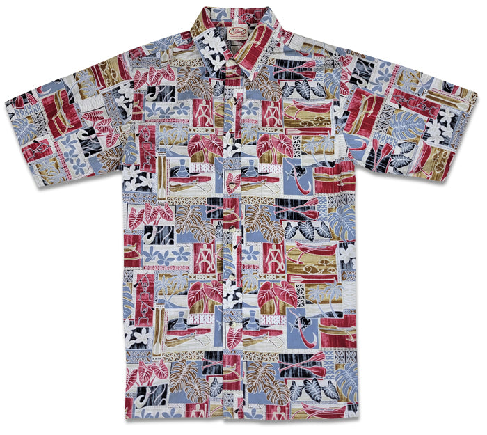 Makau Reverse (Burgundy) Hawaiian Shirts