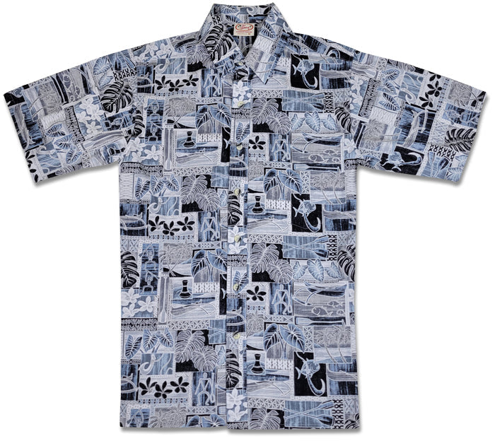 Makau Reverse (Charcoal) Hawaiian Shirts
