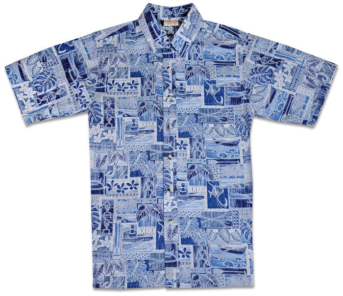 Makau Reverse (Slate) Hawaiian Shirts