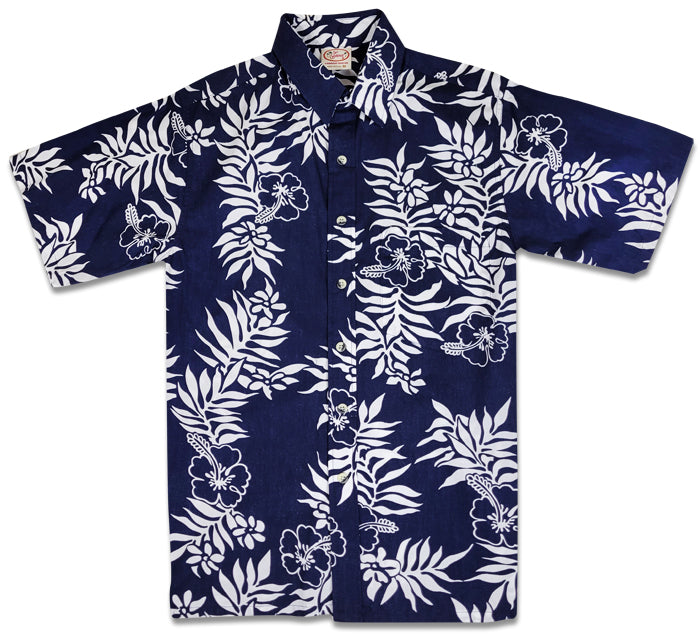 Mini Tahitian Reverse (Navy/White) Hawaiian Shirts