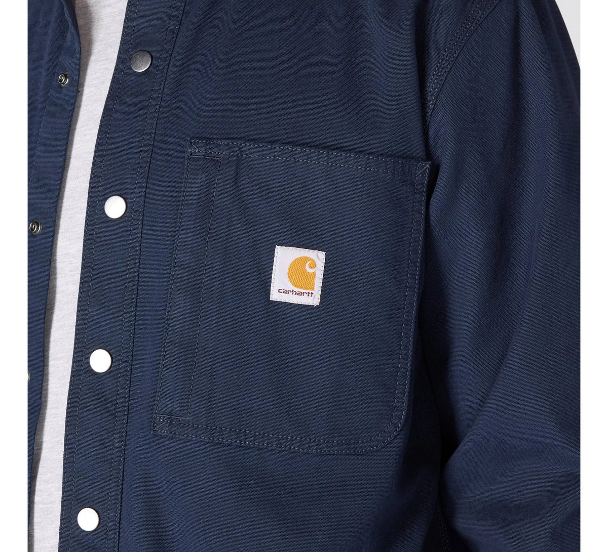Men's Stretch Canvas Fleece-Lined Shirt Jacket
