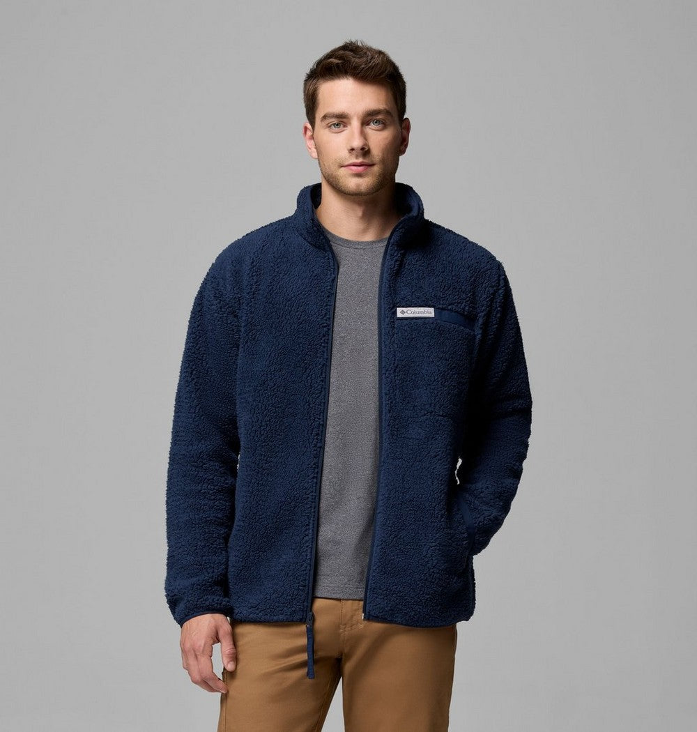 Men's High-Pile Full-Zip Fleece Jacket - Navy