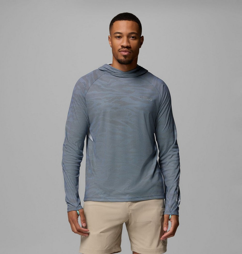 Men's UPF 50 Cooling Fishing Hoodie - Blue