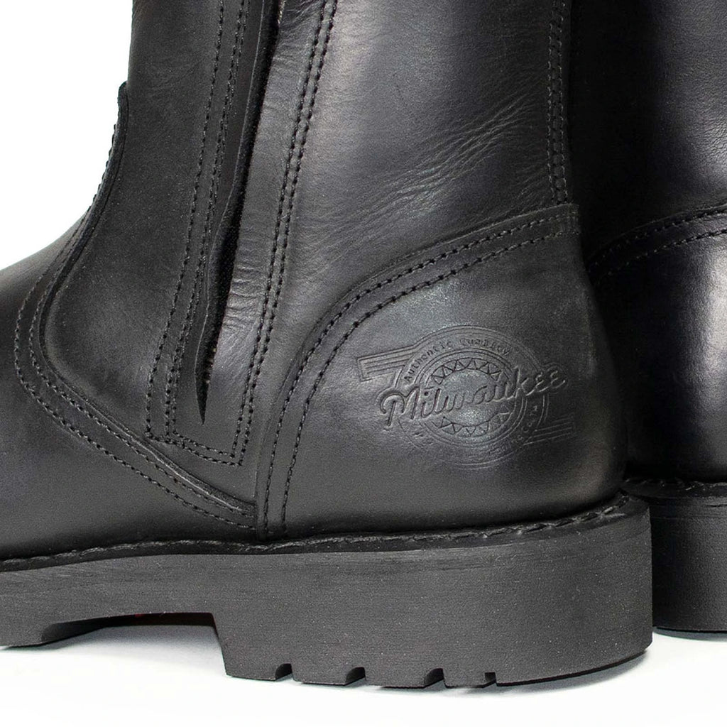 Men's Dual-Zip Motorcycle Boots - Black
