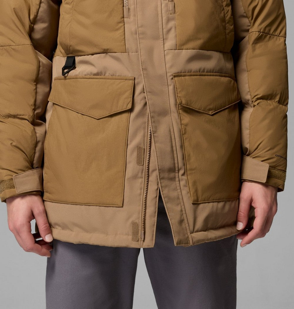 Men's Hooded Insulated Parka - Brown Black