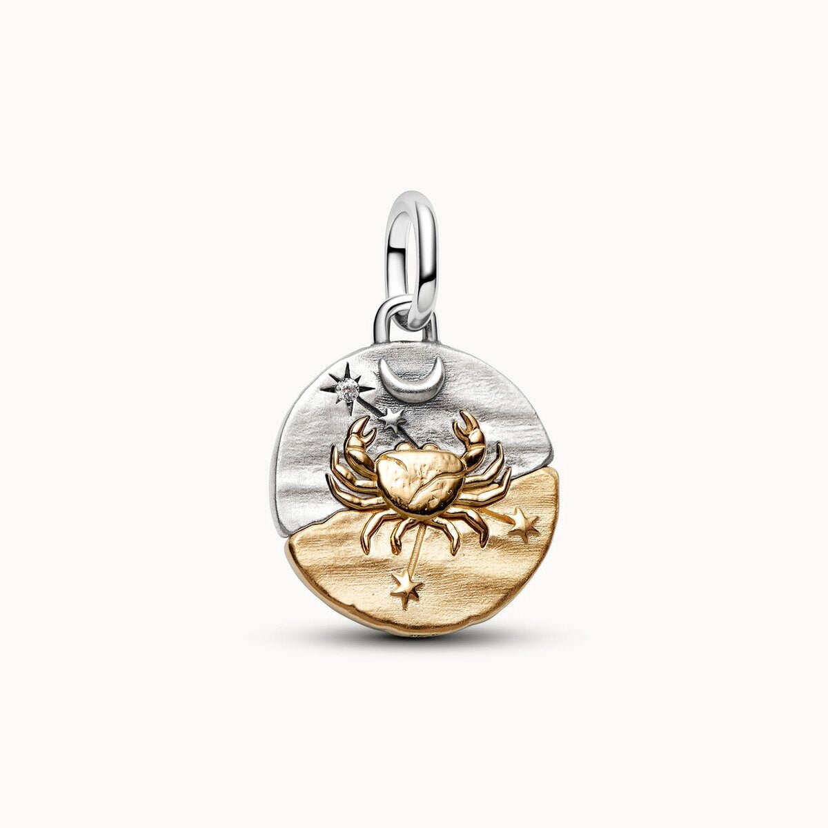 Cancer Zodiac Medallion Charm - Gold