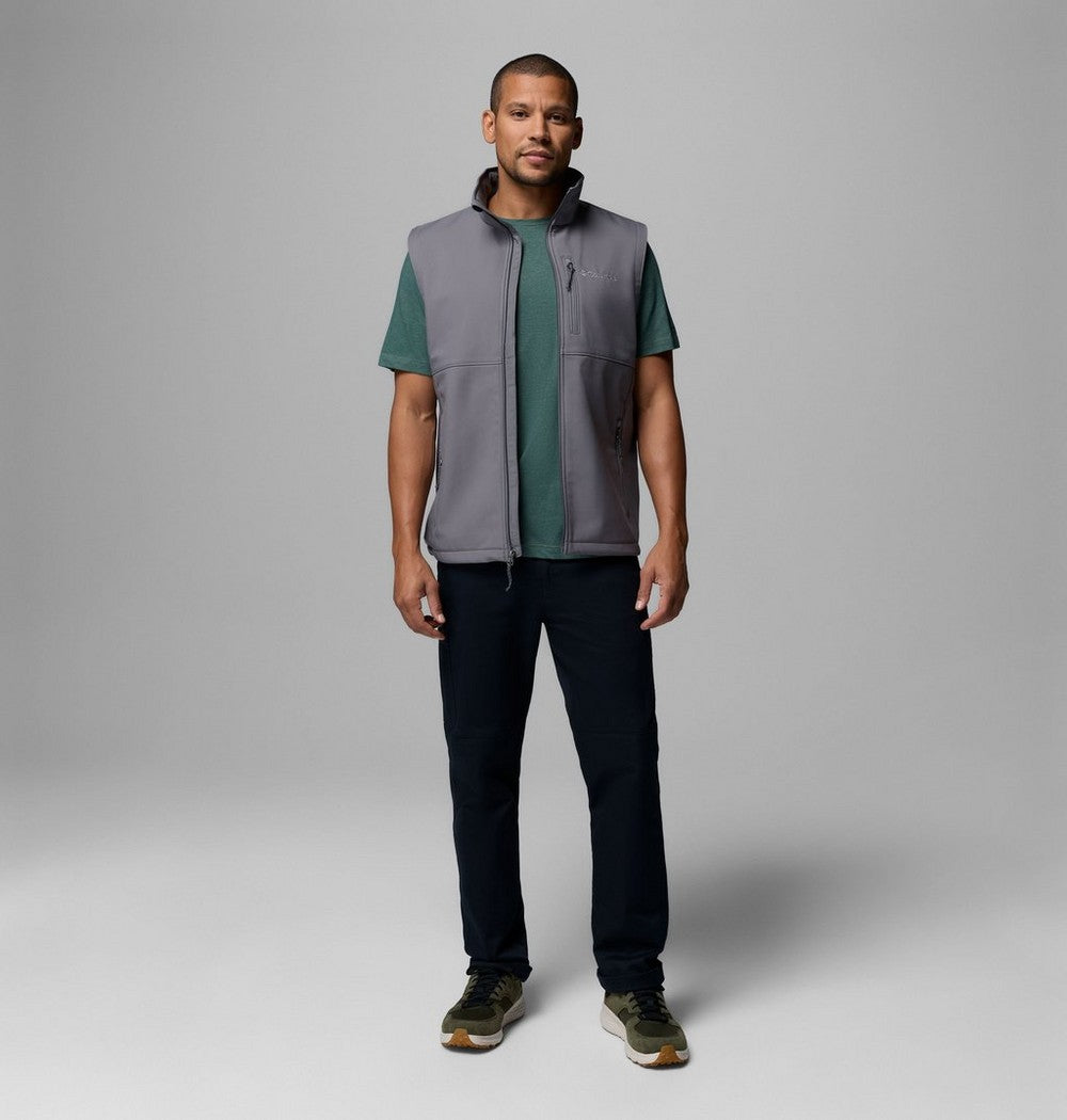 Men's Wind-Resistant Softshell Vest - Gray