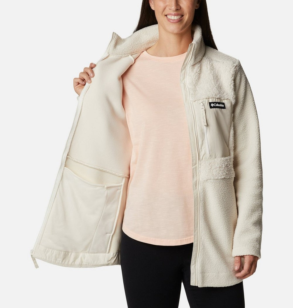 Women's Long Sherpa Full-Zip Fleece Jacket