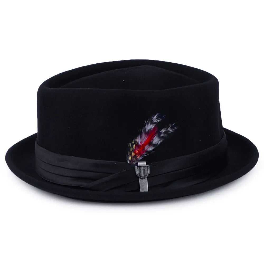 Brighton Wool Felt Pork Pie Hat - Black