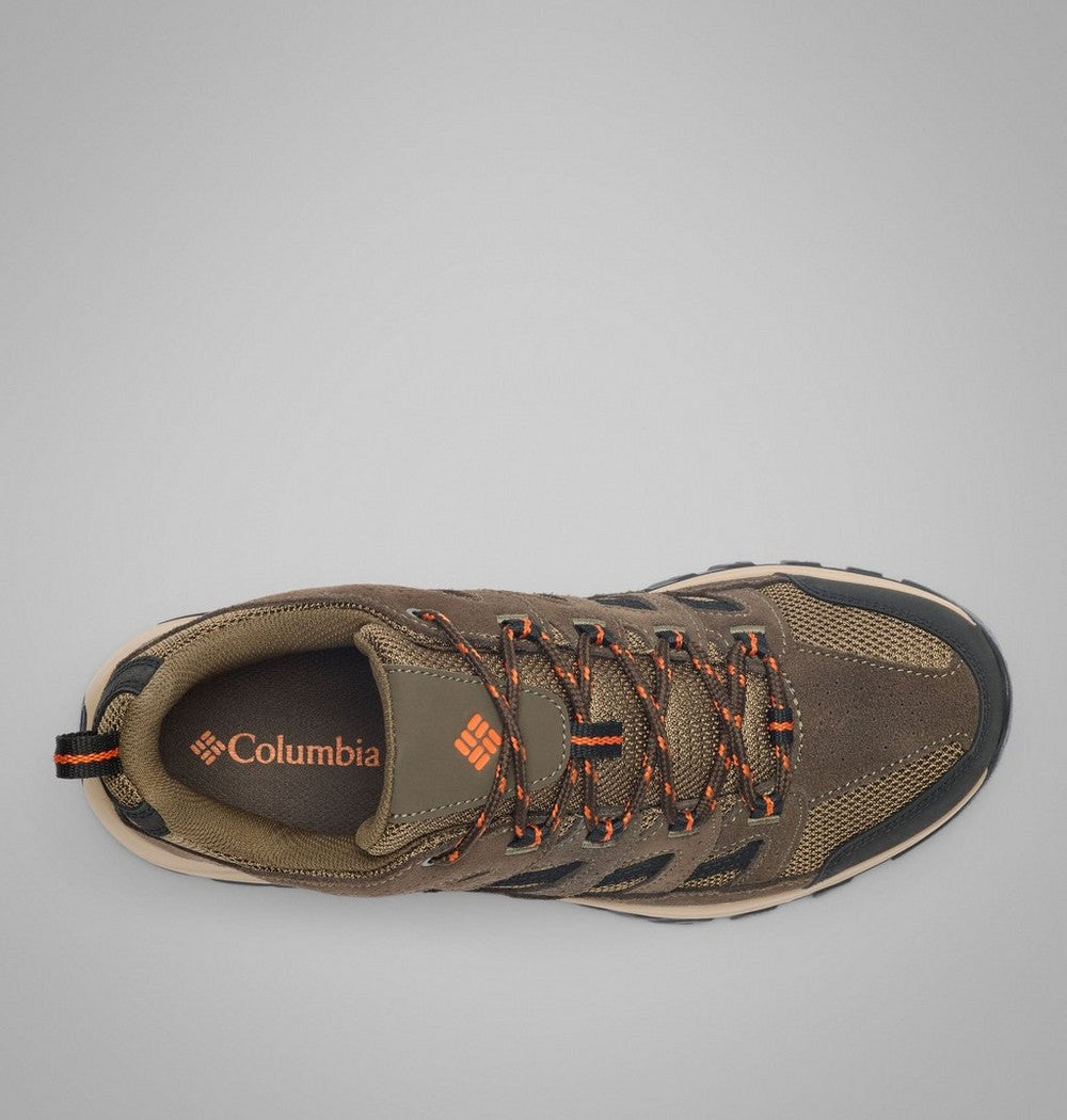 Men's Leather And Mesh Hiking Shoes - Gray