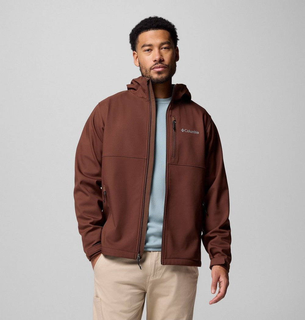 Men's Hooded Softshell Jacket - Brown