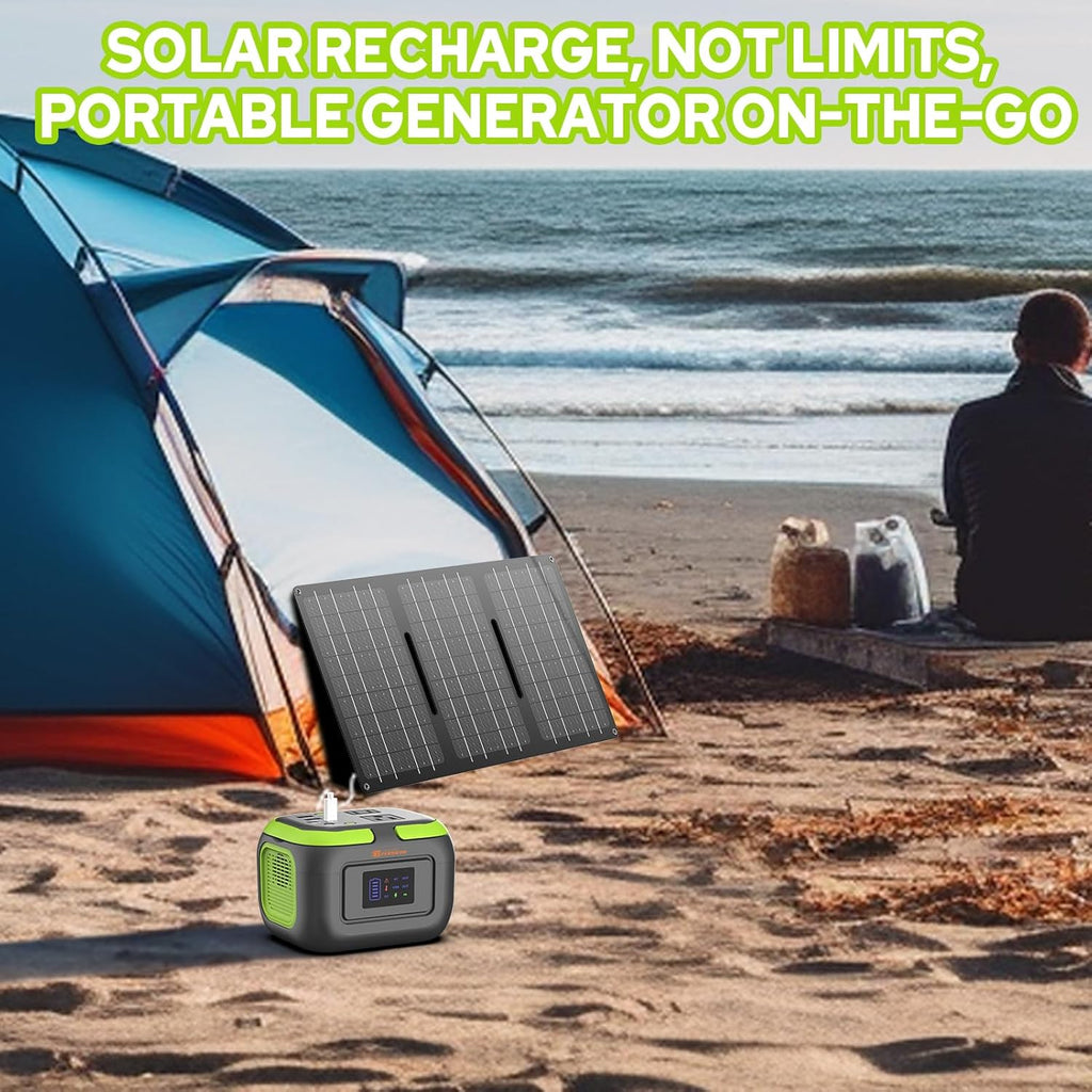 ZeroKor 300W Portable Power Station Bundle With 60W Solar Panel And 120W Power Bank