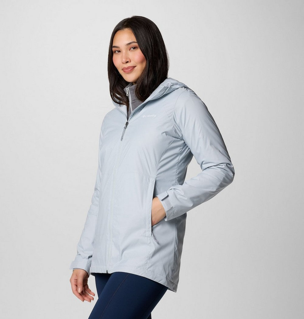 Women's Lined Long Rain Jacket - Blue