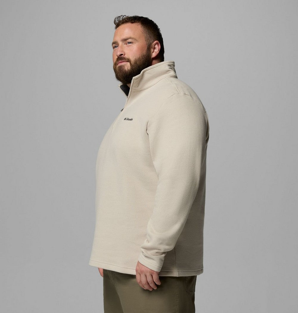 Men's Big Cotton-Blend Half-Zip Pullover - Black