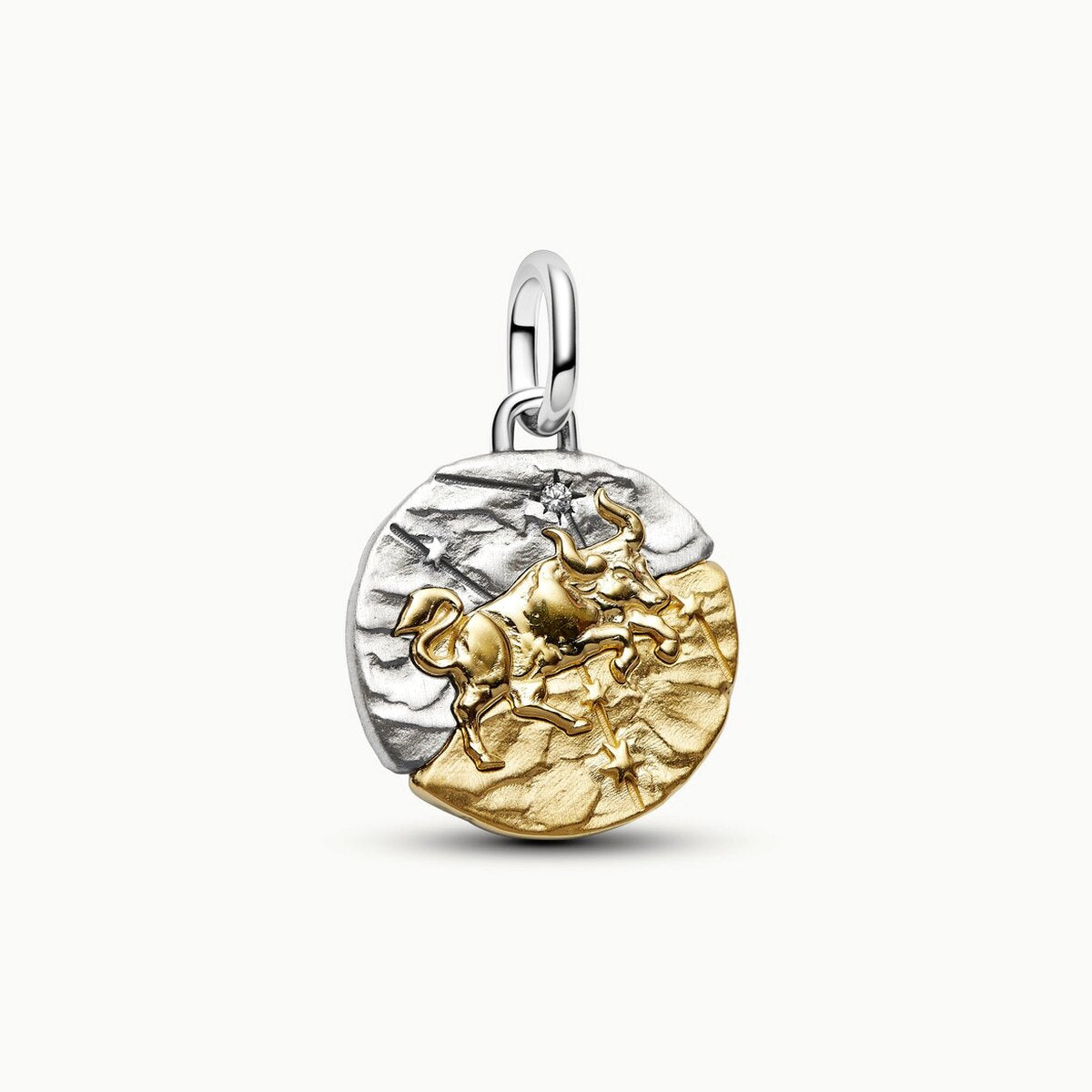 Taurus Zodiac Medallion Charm - Gold