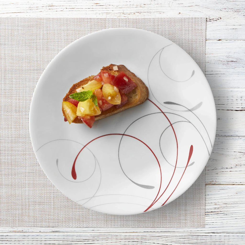 12-Piece Dinnerware Set - Red And Gray
