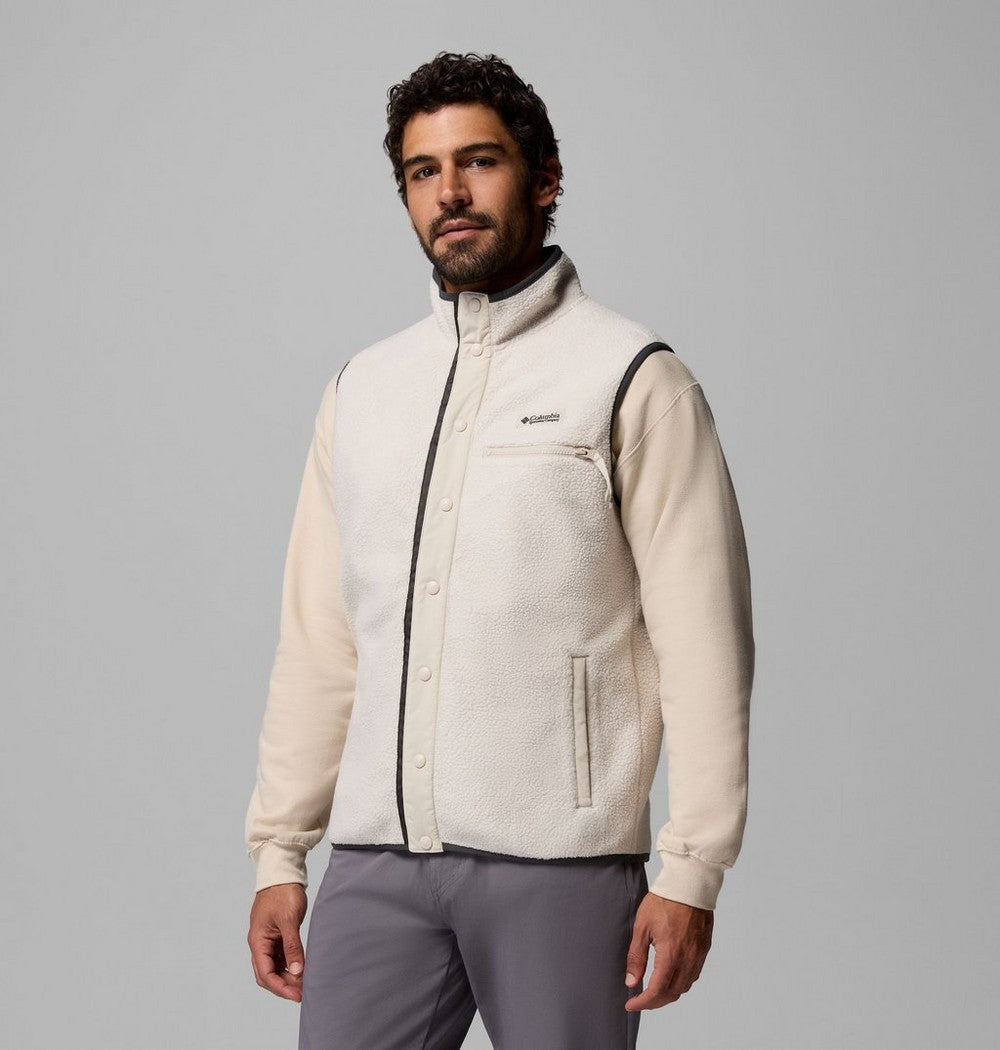 Men's Sherpa Fleece Snap Vest - Black