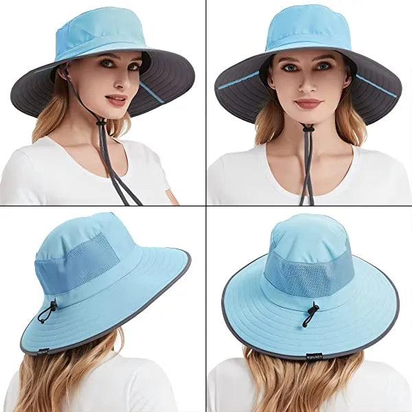 Sun Hat For Men/Women, Waterproof Wide Brim Bucket Hat Foldable Boonie Hat For Fishing Hiking Garden Safari Beach Upf 50/Waterproof