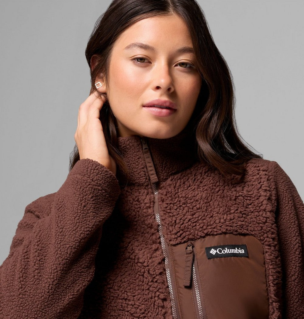 Women's Long Sherpa Full-Zip Fleece Jacket