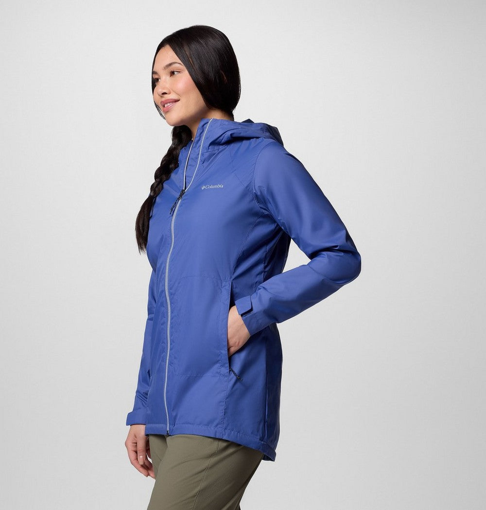 Women's Lined Long Rain Jacket - Blue