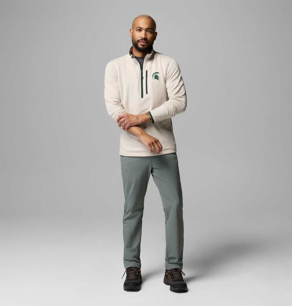 Men's Grid Fleece Half-Zip Pullover - Gray