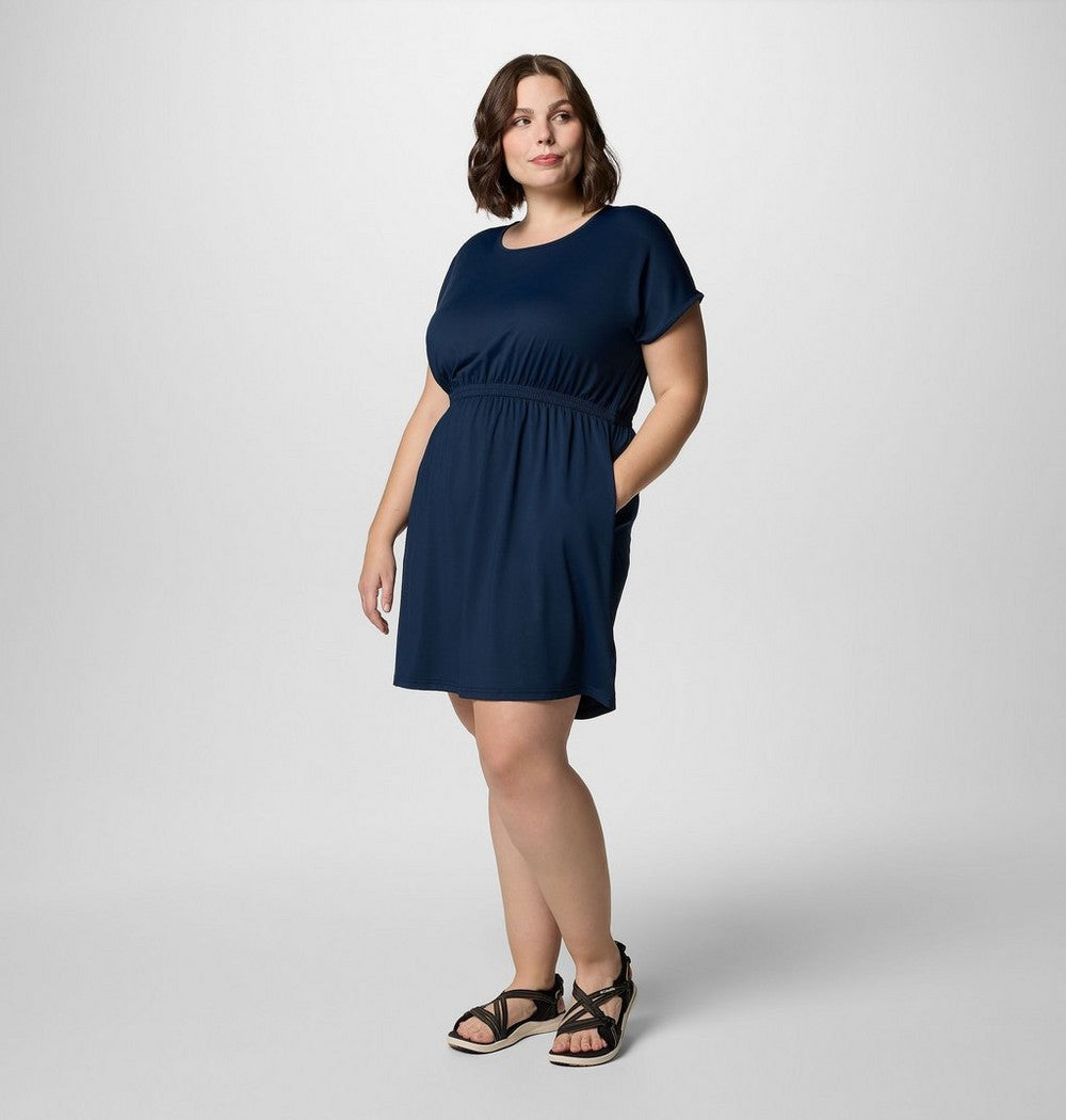 Women's Plus Short Sleeve Sun Dress - Navy