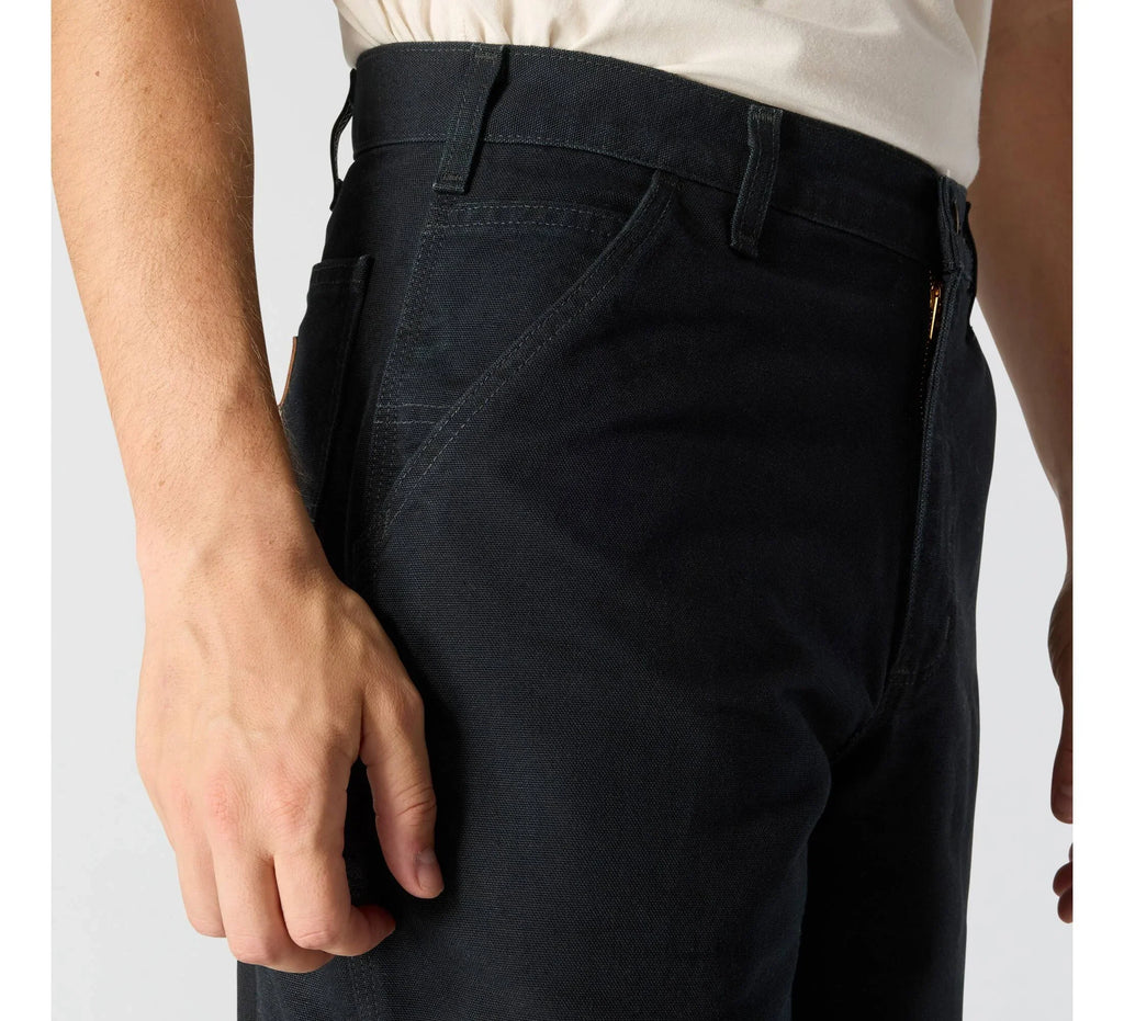 Men's Loose Cotton Canvas Utility Pants - Black