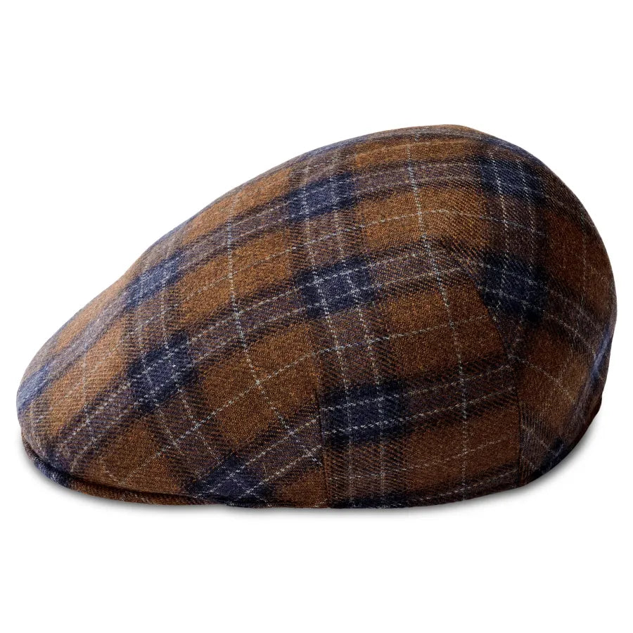 Brown Country Wool Fido Flat Cap