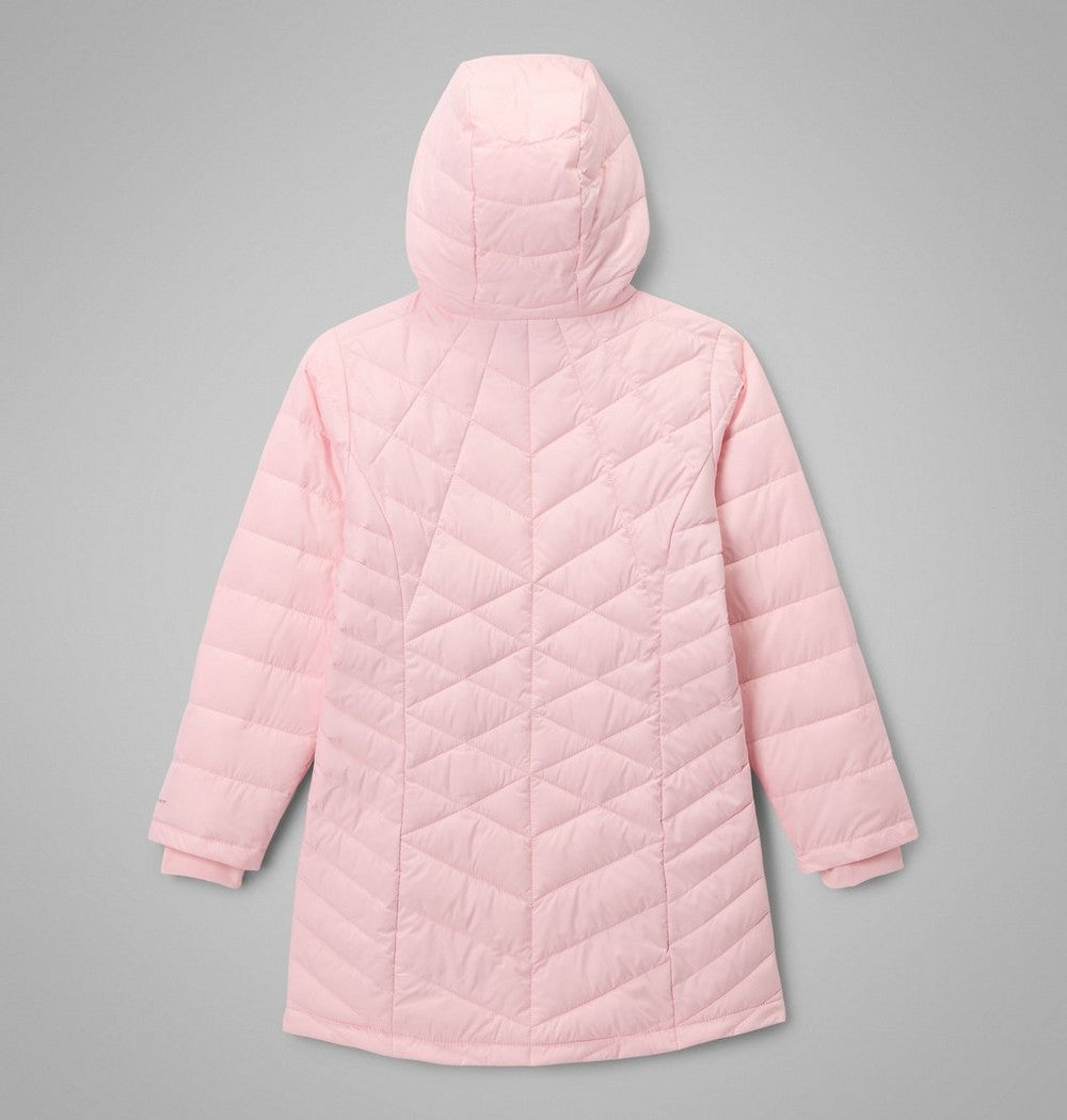 Girls' Long Insulated Hooded Jacket - Wine
