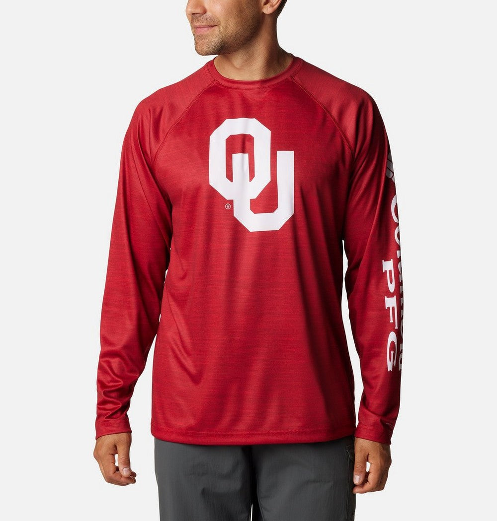 Men's Heather Long-Sleeve Team Logo Shirt - Red