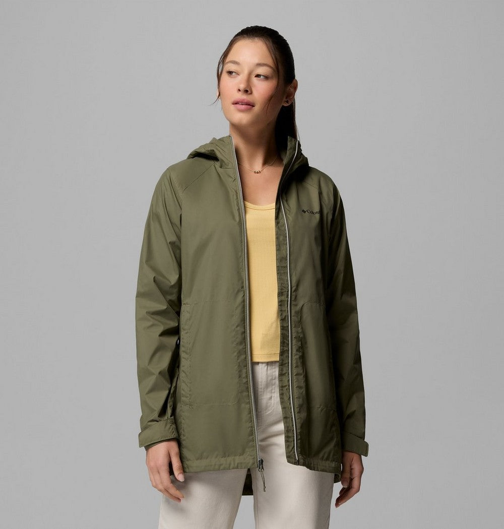 Women's Lined Long Rain Jacket - Blue