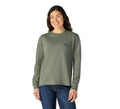 Women's Loose Long Sleeve Pocket T-Shirt - Olive